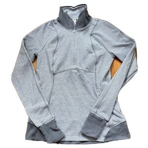 Lululemon Sweater Women's 8 Gray Align Long Sleeve Quarter Zip Mock Neck Sweater